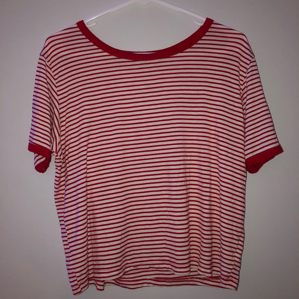 Striped Red Tee Size L